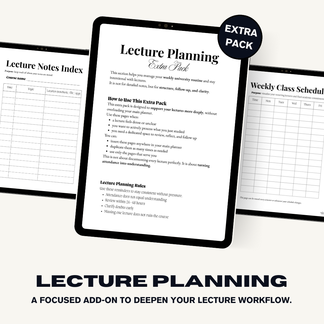 Lecture Planning – Extra Pack